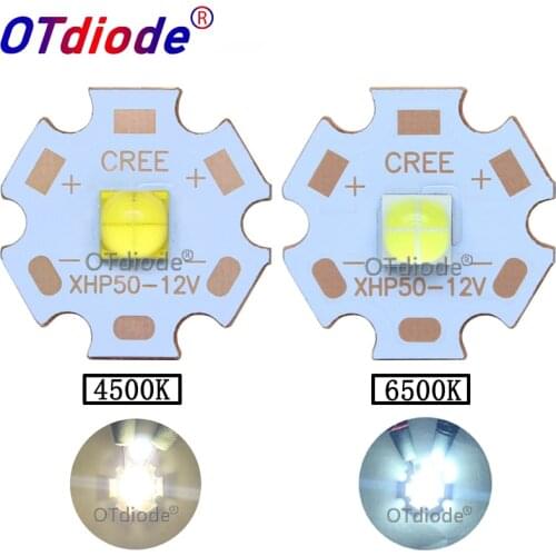 China XHP50 replace CREE XHP50 LED Cold whtie 6500k Neutral white 4500K LED Emitter 6v 12v on 16MM 20MM copper PCB
