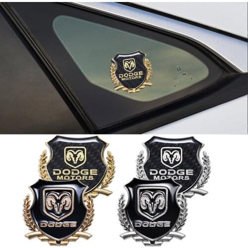 2Pcs 3D Metal Car Sticker Body Side Door Window Badge Decals For Dodge Journey Charger Challenger Caliber Nitro Durango Avenger
