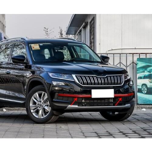 2pcs abs for SKODA KODIAQ 2017-2018 front grille decorate Bright Trim