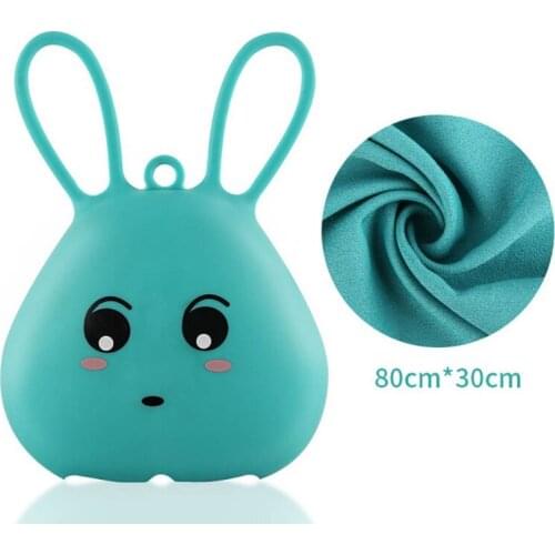 30x80cm Sports Runing Towel Enduring Instant Face Towel Heat Relief Reusable Ice Cooling Hiking Towel With Silicone Storage Case