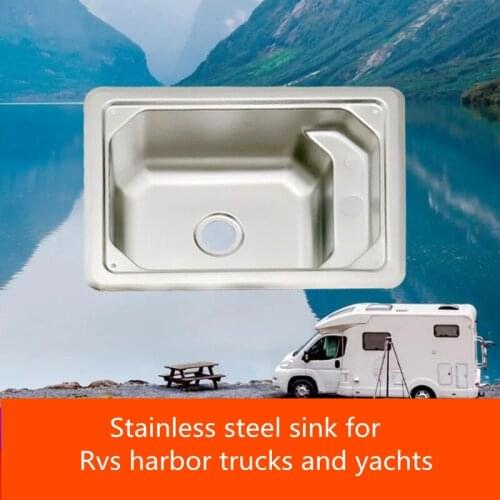 49Cm RV Yacht Stainless Steel Vegetable Sink Drop In Kitchen Sink 304 Stainless Steel Top-Mount Handmade Kitchen Rv Accessories