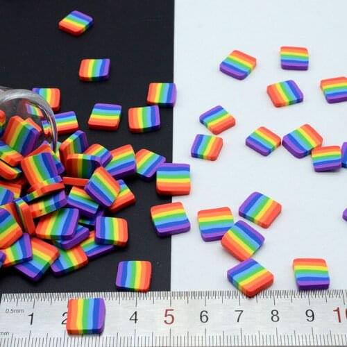 100g/lot Polymer Clay Rainbow Flag Sprinkles Lovely confetti for Crafts Making, DIY