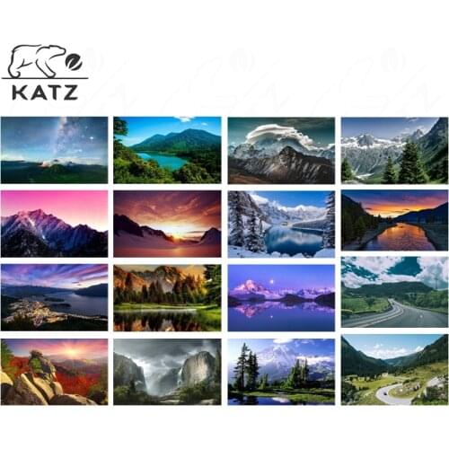 Diamond Painting Snow Mountain Mosaic Cross Aurora Natural Landscape Full Diamond Embroidery Diy Art Painting By Numbers