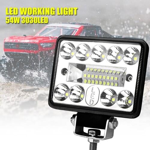 Car Accessories 18SMD Work Light 3030 LED for Truck Tractor Boat Offroad Car SUV Waterproof Led Bar Spot Light 3 inch 12V 54W