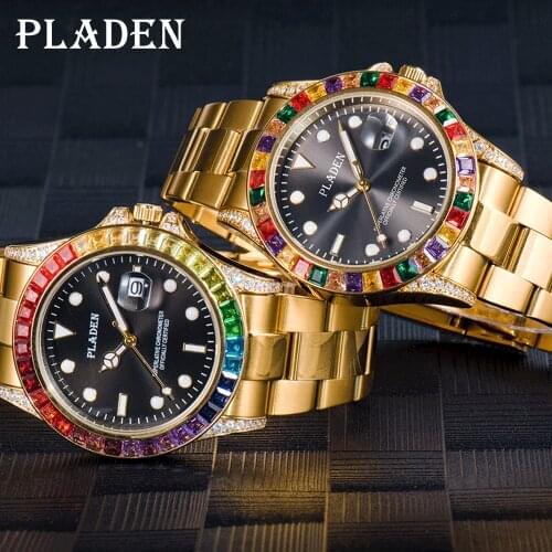 PLADEN Business Watches for Men Top Brand Luxury Stainless Steel Wrist Watch Dress AAA Casual Fashion Waterproof Dive AAA Clock