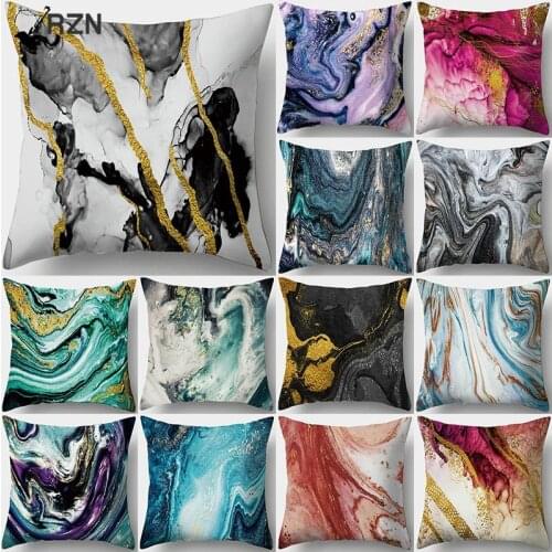 Ocean Marble Geometric Sofa Decorative Cushion Cover Pillow Pillowcase Polyester 45*45 Throw Pillow Home Decor Pillowcover 40893