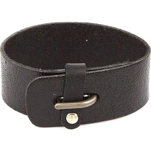 Black Belt Leather Bracelets for Men Women Adjustable Cuff Bangle 2017 Punk Vintage Jewelry Strap Charm Wide Wrap Bracelet