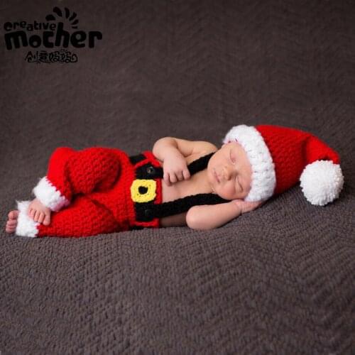 Babys photography Christmas theme clothing European and American children photography clothing red wool Christmas clothing