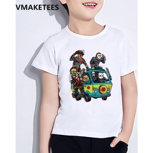 Kids Summer Short Sleeve Girls & Boys T shirt Children The Massacre Machine Print T-shirt Casual Funny Baby Clothes,HKP016