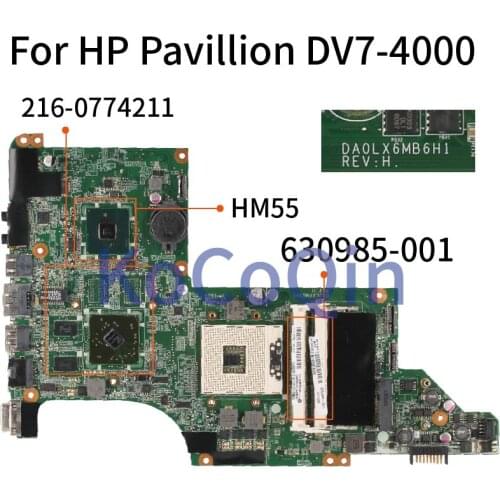 630985-001 630985-601 Laptop motherboard For HP Pavillion DV7-4000 Mainboard DA0LX6MB6H1 HM55 216-0774211 DDR3