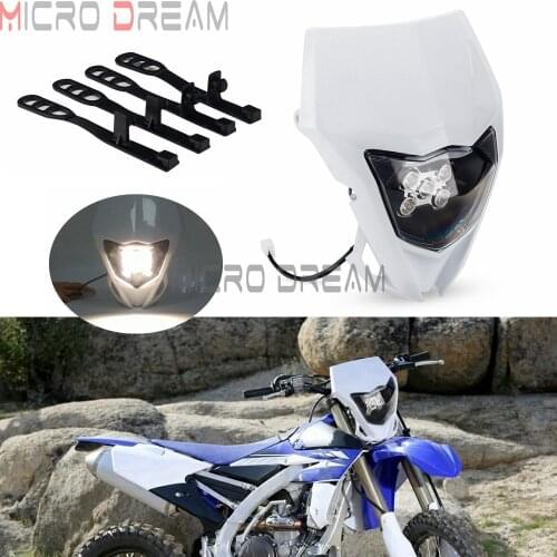 Motocross Enduro Dual Sport LED Headlight For Yamaha WR250 WR450 WR WRF TTR TT-R YZ YZ-F 85-450 Universal Head Light Lamp Mask