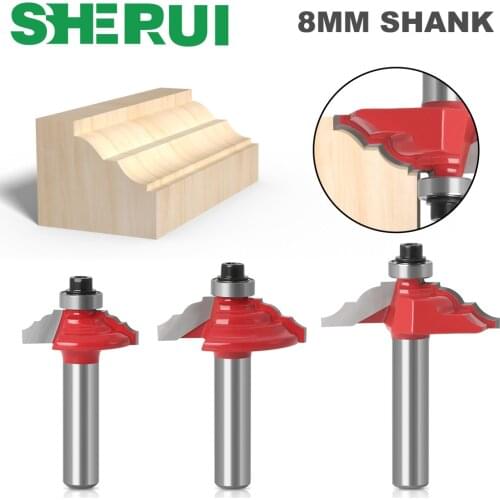 1pc 8" Shank Edge Molding Router Bit C3 Carbide Tipped Wood Cutting Tool woodworking router bits