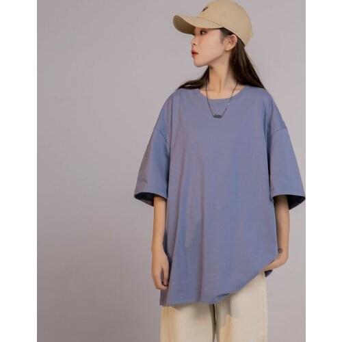 Tee Shirt 6 Solid Color Basic T Shirt Women Casual O-neck Harajuku Summer Top Korean Hipster White Tshirt S-3XL