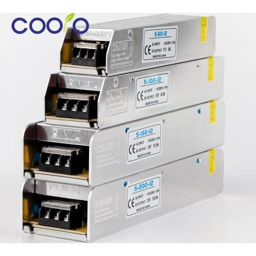 Ultra-narrow width LED Driver Switching Power Supply AC110V 220V DC12V 60W 100W 150W LED Power Adapter Transformer For LED Strip
