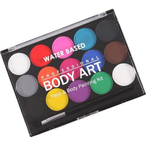 Kids Adults Body Face Paint Oil Painting 15 Colors Party Make Up Palette Kit