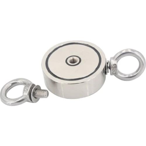 60mm/2.36" Strong Magnetic Fishing Tool Pulling Force Round Neodymium Magnet With Eyebolt For River Salvage