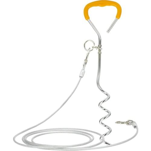 Dog Tie Out Cable and Stake Set Spiral Stake Sturdy Steel Wire Leash for Dog Playing in Garden Outdoor Pet Products