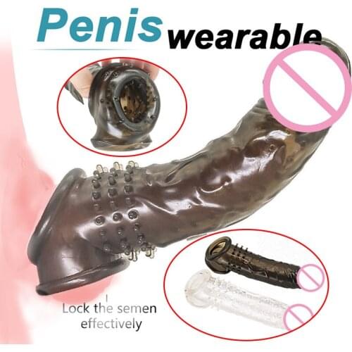 Penis Sleeve Enlarger Stretch Enhancer Penis Extender Condom Sex Toys For Men