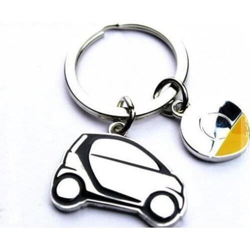 Stainless Steel Smart Fortwo Car Keychains Logo Key Chain Rope Ring Decoration Keychain Styling 451