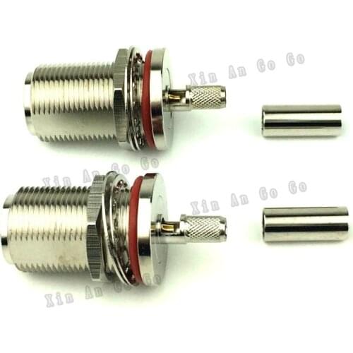 New N female crimp RF Coxial connector N female Jack straight Crimp for RG58 RG142 LMR195 cable fast ship