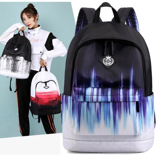 New Women Backpacks For Teenagers Boys Girls Korean Harajuku Gradient Rucksack Ladies High Capacity Waterproof Travel Bagpack
