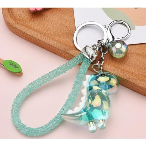 New Acrylic Dinosaur Doll Keychain Cute Animal Charm Key Chains Creative Car Bag Pendant Keyring for Women Men