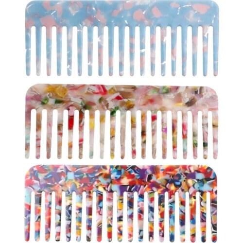 Wholesale price fashion colorful acetate high-end thick fancy korean design hair combs for women girls