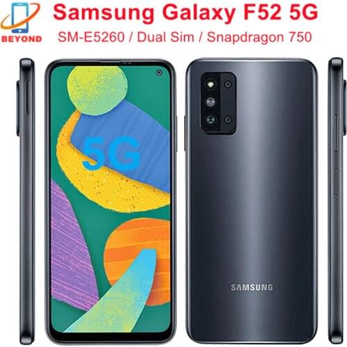 Original Samsung Galaxy F52 5G E5260 Dual Sim 8GB RAM 128GB ROM 6.6" Snapdragon Octa Core Mobile Phone 4 Camera CellPhone