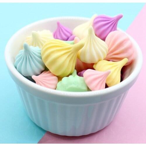 Pastel Spring Colors 3D Cream Resin Cabochons Ornament Accessories DIY Jewelry Findings Garment Ornament Clay Charm DIY 10pcs