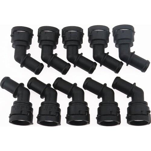 SCJYRXS 10 Pcs Golf MK4 Parts 1.8T Engine Water Tank Heater Coolant Hose Connector 1J0122291D 1J0 122 291D For Passat Golf MK5