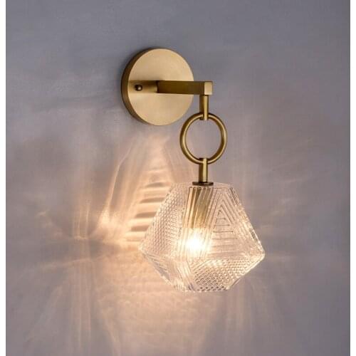 Modern nordic wall light Crystal glass wall lamp Dining Parlor Bedroom Restaurant Living Room Aisle Home Decor loft wall light