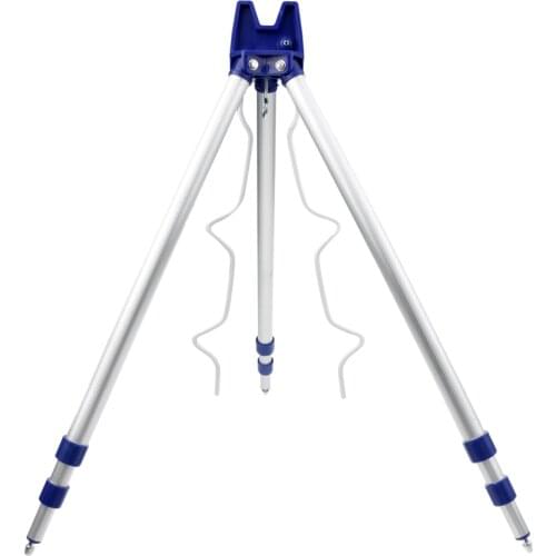 Aluminum Alloy Telescopic Fishing Tripod Holder Stand for Fishing Rod Blue/Black