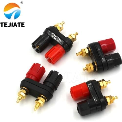 1PCS Conjoined Double-part Power Amplifier Terminal Double-hexagon Connector Double-header Adapter 4mm Banana Socket-terminal