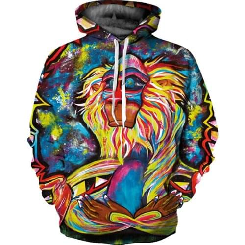 Cute hoodie Men/women Big Long Sleeve Hooded Sweet Design Alpaca cat 3D Printed orangutans wapiti Sweatshirt fashion sweatshirts