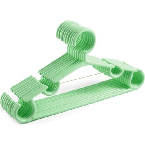 M17D 10Pcs/Set Portable Children Clothes Hanger Toddler Baby Coat Plastic Hangers Hook for Kids Clothing Organizer