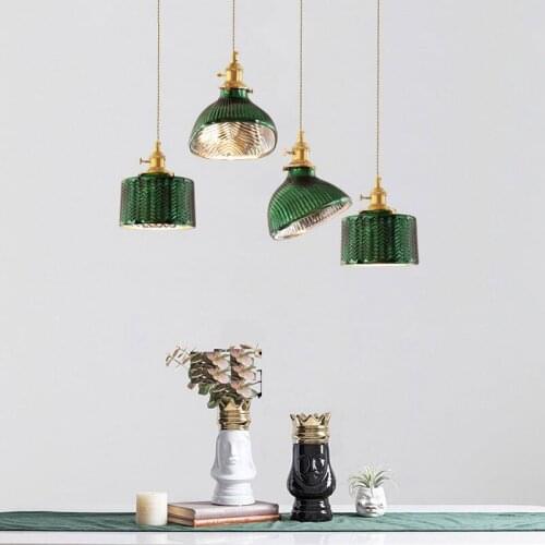 Vintage Brass Kitchen Island Pendant Light Nordic Led Glass Living Room Decor Bedroom Lamp Cafe Bar Dining Room Light Fixture