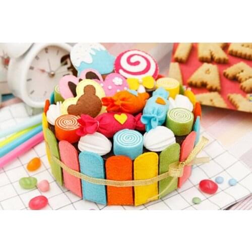 Felt Diy Craft Wool Felt Cute Beautiful Cake Storage Box Teaching Materials Felting Kit for Living Room Bedroom Decoration