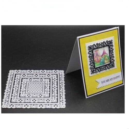YINISE Metal Cutting Dies For Scrapbooking Stencils Square Frame DIY Paper Album Cards Making Embossing Folders Die Cuts MOLD