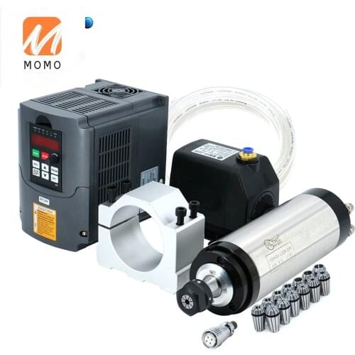Overseas warehouse1 set 2.2 kw 110v/220v water cooled spindle+ VFD+ water pump +80mm bracket+ ER20 Collet for CNC