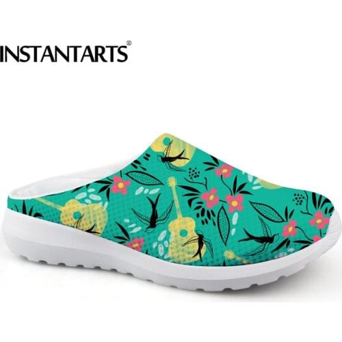 INSTANTARTS 2021 Creative Women Casual Shoes Flying Bird Swallows 3D Print Light Female Shoes Summer Beach Sandals Mesh Slippers