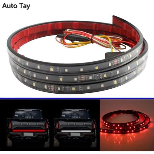 1.2/1.5M Universal Rear Tail Box Light Strip Car Led Light Warning Light Belt Car Tailgate Strip Brake Driving Turn Signal Light