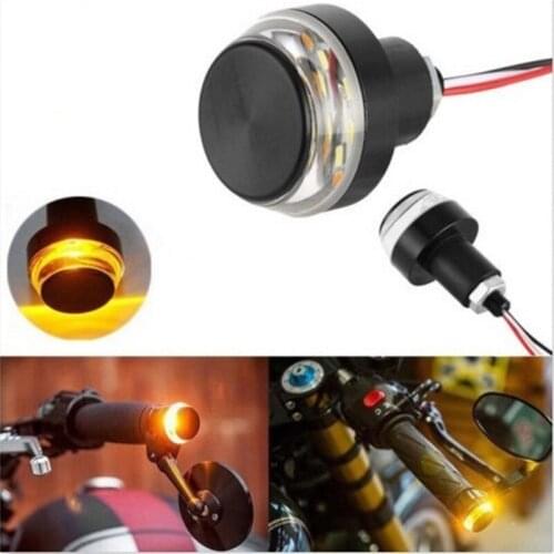 1 Pc LED car lights Motorcycle Handlebar End Turn Signal Light Yellow Indicator Flasher Easy installation, direct replacement