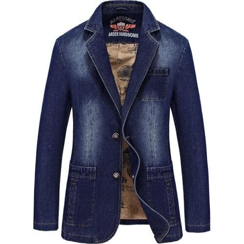 2020 Brand Blazer Jacket Men Denim Jacket Coat Winter Windbreaker Slim Fit Solid Mens Jackets Plus Size M-4XL Jaqueta Masculina