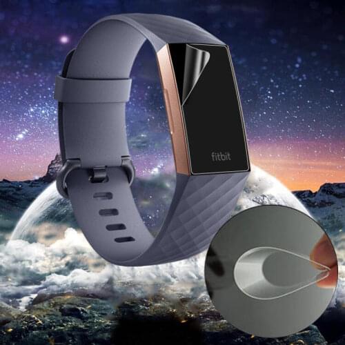 3pcs Clear Protective Film Guard For Fitbit Charge 3 4 Charge3 Charge4 Smart Band Watch Wristband Full Screen Protector Cover