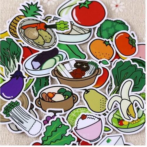 32pcs Creative kawaii self-made vegetables and fruits food stickers beautiful stickers /decorative sticker /DIY craft photo alb