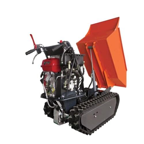 500Kg Load Capacity Gasoline Engine Rubber Track Mini Cart Transporter Crawler Mini Dumper