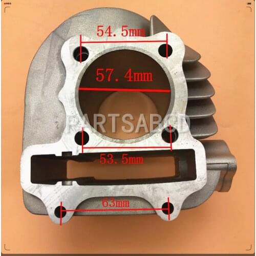 57.4mm GY6 150CC 180CC Cylinder With Piston Sets Scooter Moped ATV Parts