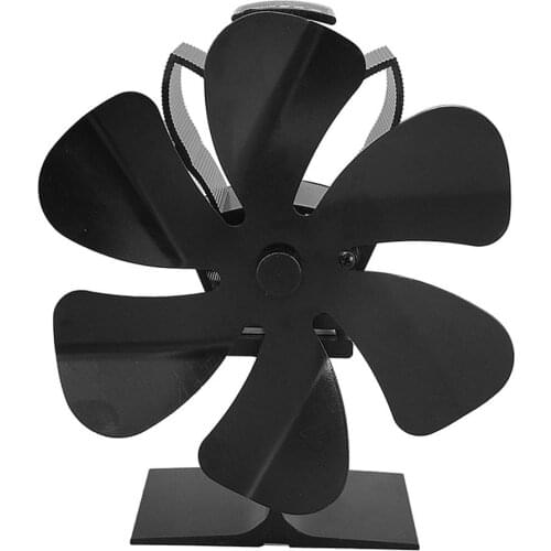 6 BladesBurning Stove Fireplace Fan Log Wood Burner Eco-fan Quiet Home Fireplace Fan Aluminum Alloy Fireplace Heating Fan