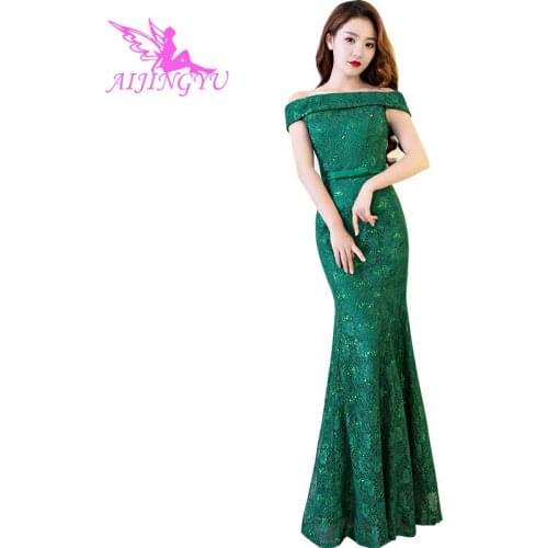 AIJINGYU Green Evening Dress Party Gown 2021 Women Sexy Elegant Formal Special Occasion Dresses Fashion Ball Gowns FS345