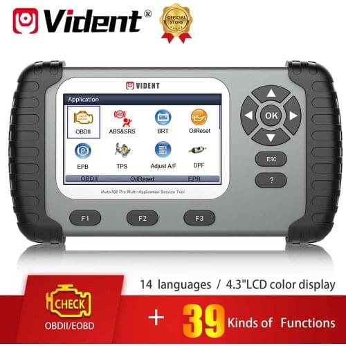 VIDENT iAuto702 Pro 702Pro OBD2 Automotive Scanner ABS SRS DPF Oil Reset TPMS SAS Injector BRT Gear Learning Car Diagnostic Tool